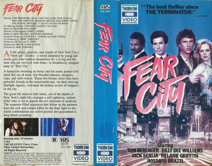 VHS Cover of Fear City 1984