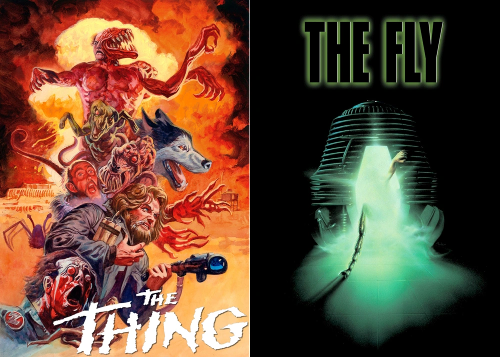 The Thing (1982) and The Fly (1986) posters by artists