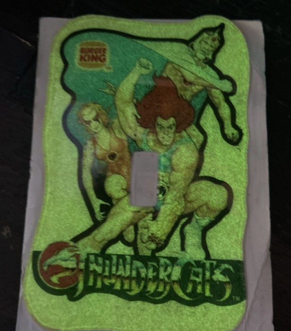 Burger King Thunder Cats meal toy light switch decoration glow in the dark